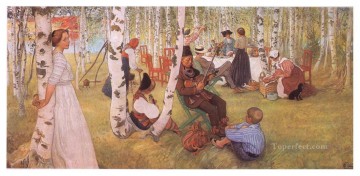 Desayuno al aire libre 1913 Carl Larsson Pinturas al óleo